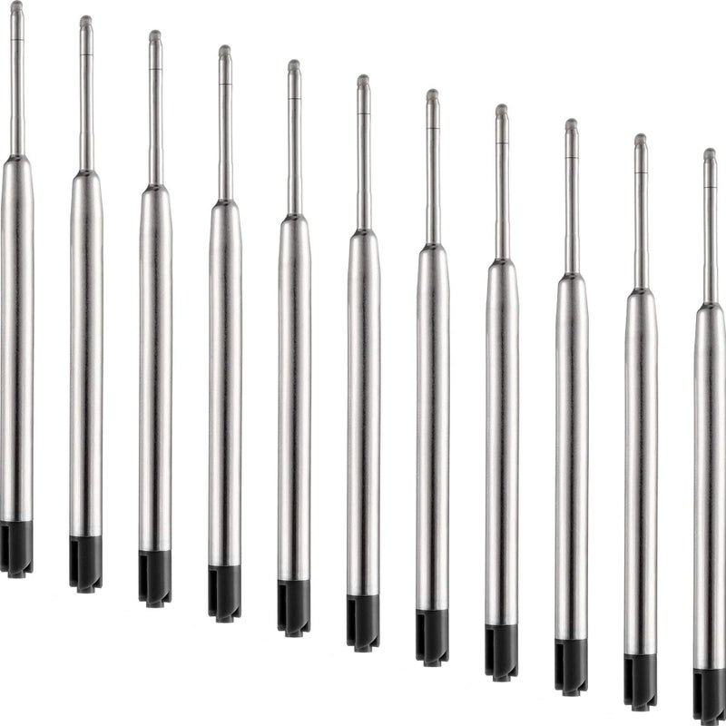 DunBong Pen Refills, Black Ink Refill Pack of 5, Replaceable Ballpoint Pen Refills, Medium Point Metal Refill (Black) - Image 4